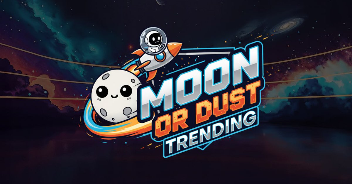 🚀 Moon or Dust Trending 

🔥 Tune in today at 12pm PST / 3pm EST for this weeks first installment of our daily trending show!

👊 The battles for the top spot are heating up so don't miss it

Link below 👇