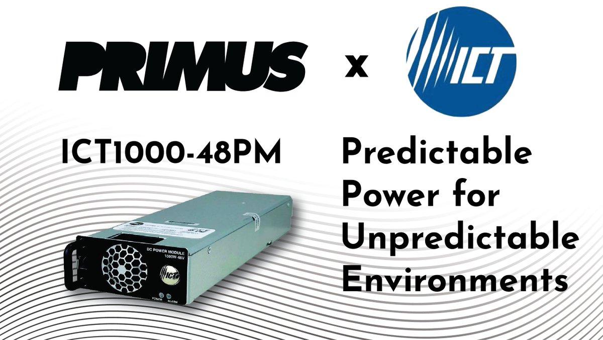 PrimusCorp's tweet image. Meet the ICT1000-48PM, a hot-swappable 1000W DC power module built for serious uptime. ICT also offers 700W and 1500W modules so you can scale your build without compromise. Primus has the inventory, support, and logistics to keep your network moving.

#Primus #PowerSolutions