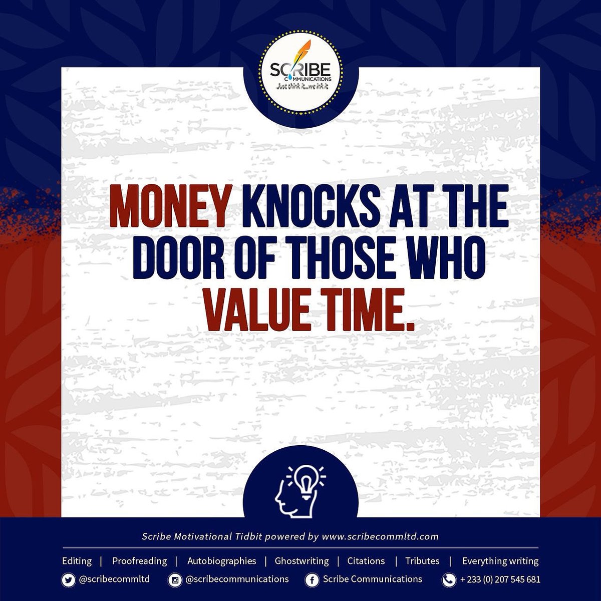 Money is time, and time is money. #Scribe