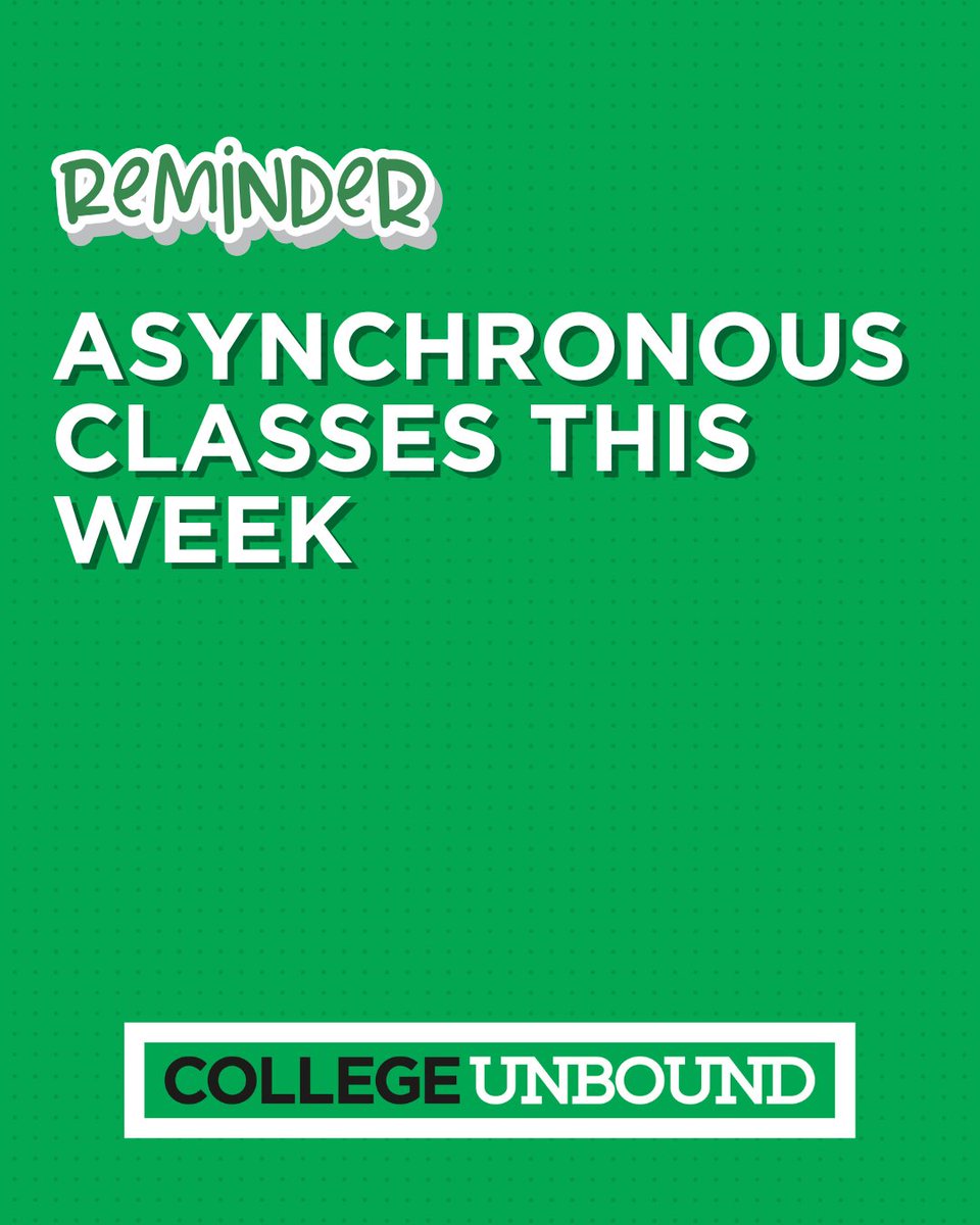 Just a reminder that classes at CU are asynchronous this week. We'll see you next week!