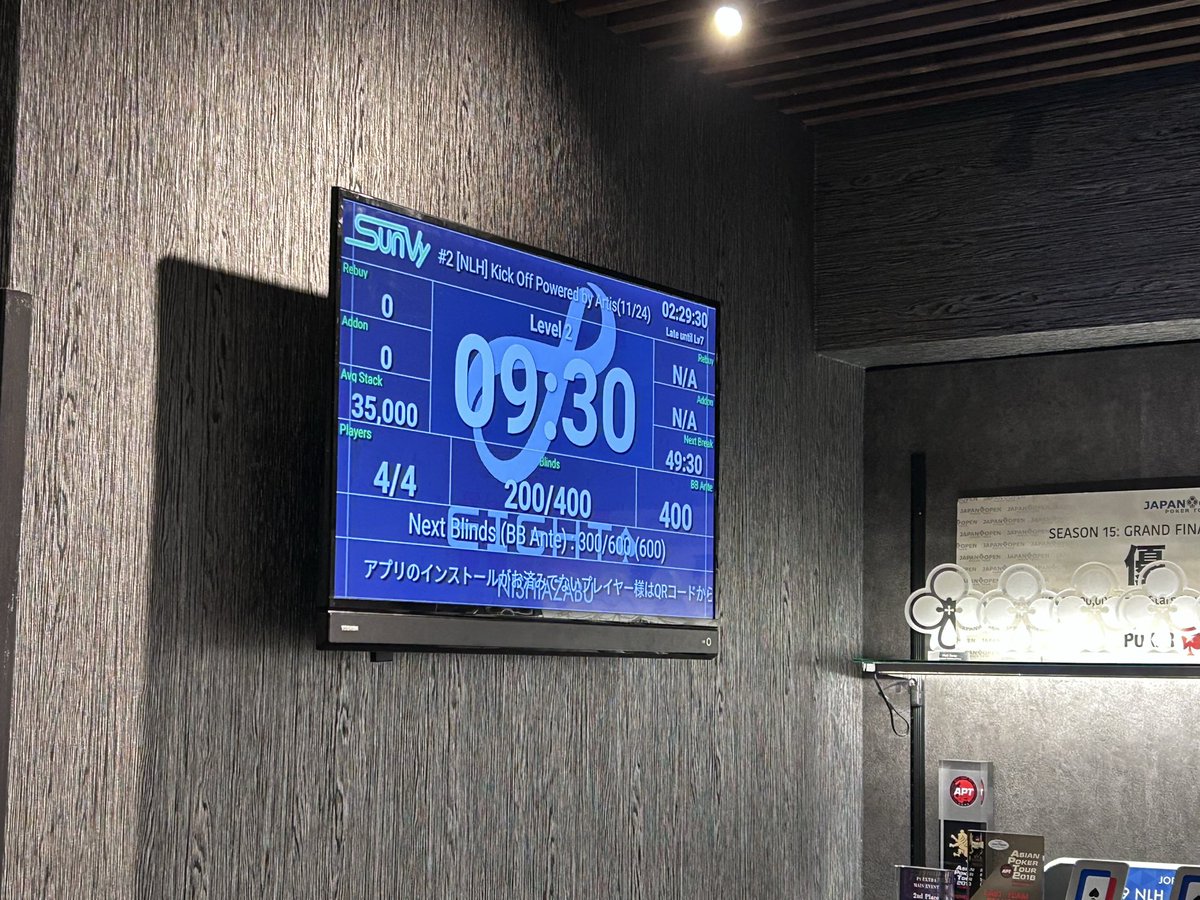 NEPT_888's tweet image. 🔥#2 NLH Kick Off Powered by Artis🔥

4名でスタートしてます‼️
本日ラストのトーナメントとなります！
お待ちしております‼️