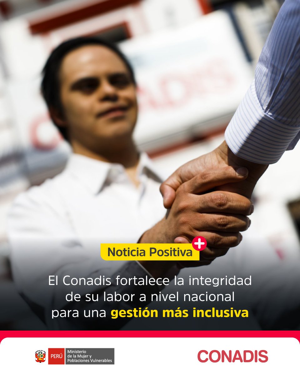 #NoticiaPositiva | El Conadis, recientemente aprobó su "Código de Conducta", un instrumento que servirá para fortalecer la integridad, la transparencia y el comportamiento ético de todos nuestros servidores a nivel nacional. 🤟

Accede a la normativa en: gob.pe/es/l/7371565