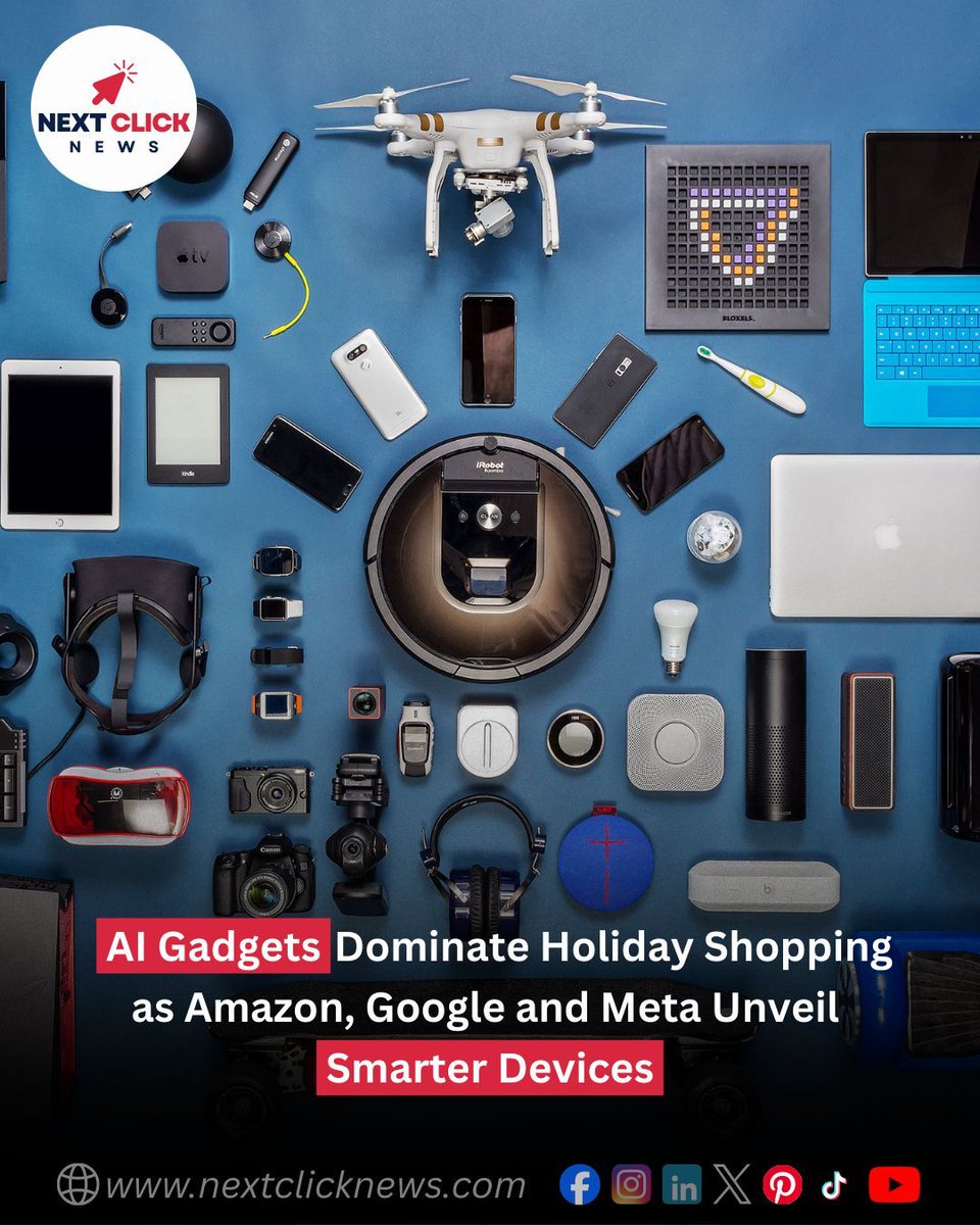 NextClickNews's tweet image. 🛍️AI Gadgets are Expected to Dominate Holiday Shopping as major companies like Amazon, Google, and Meta Unveil Smarter Devices.

🔗 Full article: nextclicknews.com/ai-gadgets-dom…

#AIGadgets #HolidayShopping #SmartDevices #Amazon #Google #meta