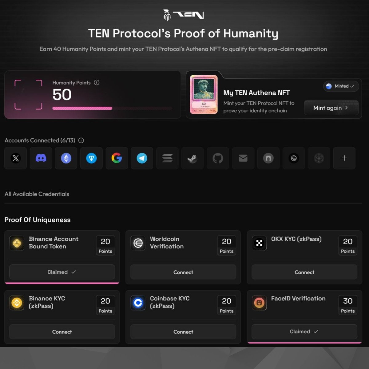 lyndarobertsmd's tweet image. My @Authena_xyz verification points for @tenprotocol airdrop.
___________________________________
#TENProtocol #airdrop #authena