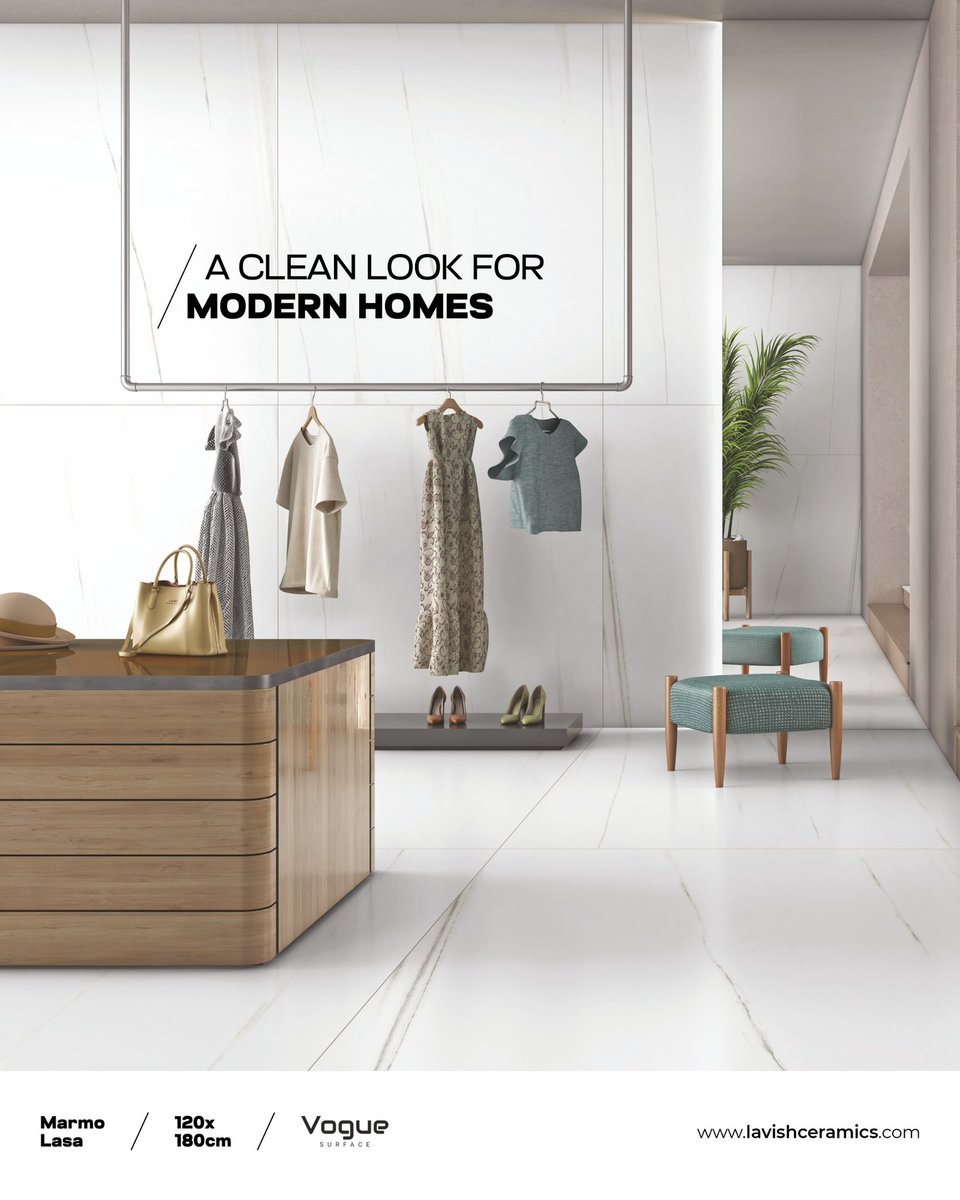 LavishCeramics's tweet image. A clean look for modern homes. That&apos;s the Marmo Lasa difference. #LavishCeramics #ModernDesign #HomeInspo #MondayMotivation #MondayMood