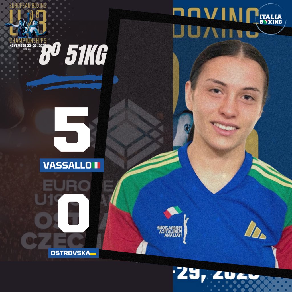 FPIBoxe's tweet image. 🥊 🇪🇺 🏆 Euro U23 Boxing Championships 2025 
🏟️ Budapest 🇭🇺 Bok Sports Hall - 23-29 Nov.

🥊 Result match Day 2 Itaboxing 2ª Session- 24/11 

🥊8º 51 Kg F - Vassallo vs Ostrovska 🇺🇦5-0

🥊🇮🇹 daje 🔥Martina 

#Itaboxing #Boxing #Boxer #Pugilato #boxeo