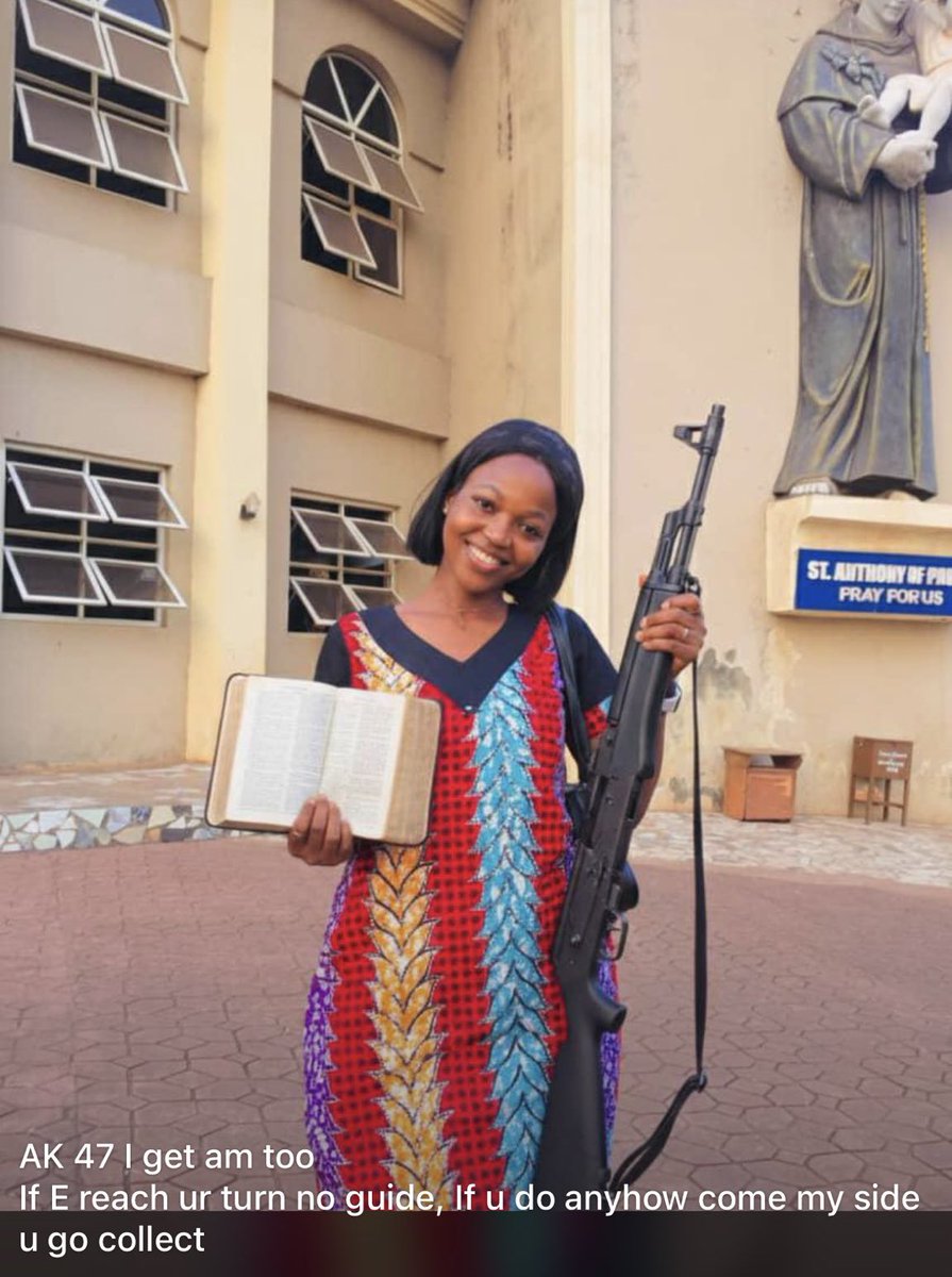 Minikothe3rd's tweet image. Christian Terrorists are now brandishing weapons and posing for pictures.

Only God knows the number of atrocities perpetrated with these weapons and then the Fulani and Muslims were blamed for it.

This is not normal, civilians don’t own rifles in Nigeria, only terrorists do.