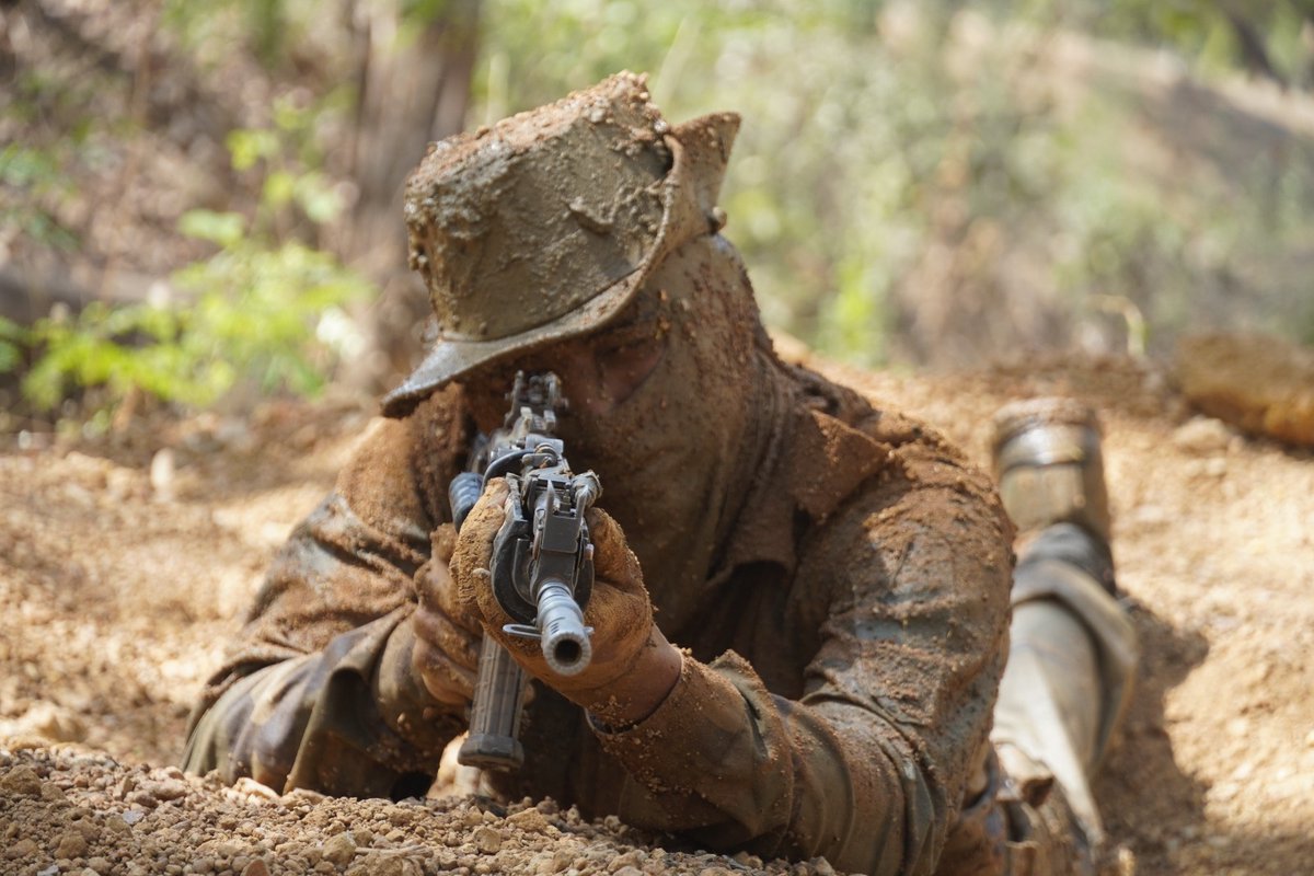 CISFTraining's tweet image. Specialized Field Craft &amp;amp; Camouflage Training at CISF RTC Bhilai!

Specialized training activities showcasing advanced field craft and camouflage techniques. Trainees undergo rigorous practice to enhance operational readiness, in challenging terrain conditions.
@CISFHQrs