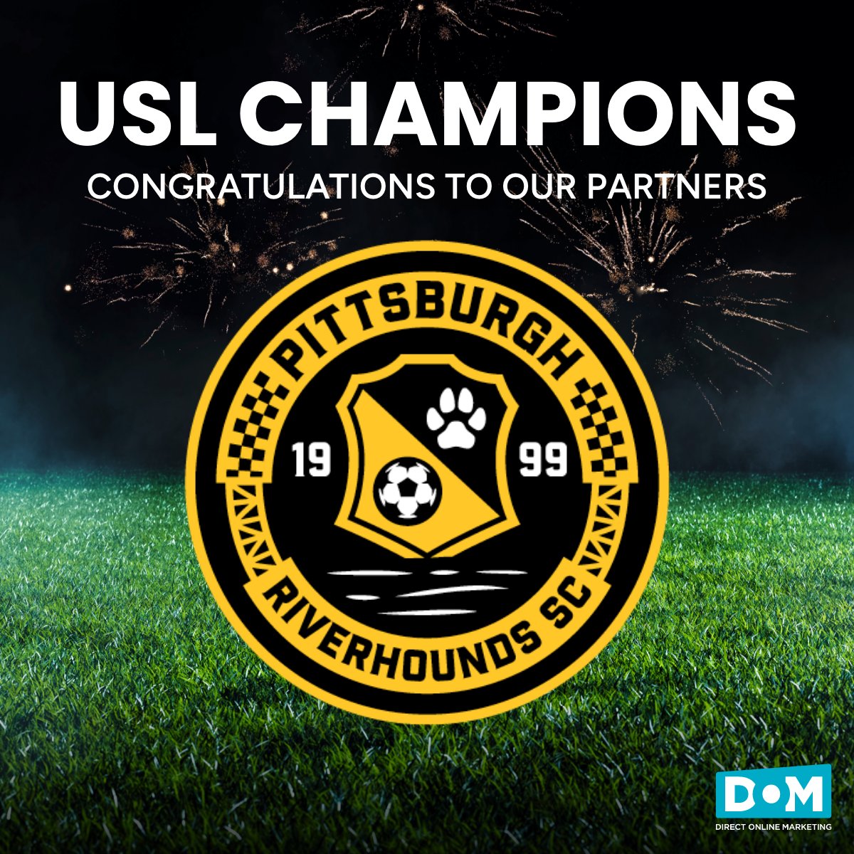 Congratulations to our partners at <a href="/RiverhoundsSC/">Pittsburgh Riverhounds SC</a> on their 1st USL Championship!  

It’s electric when a team you believe in steps up to own the spotlight. The trophy looks great in black and gold.   

Go Hounds!  

#PittsburghProud #USLPlayoffs #AgencyPartner