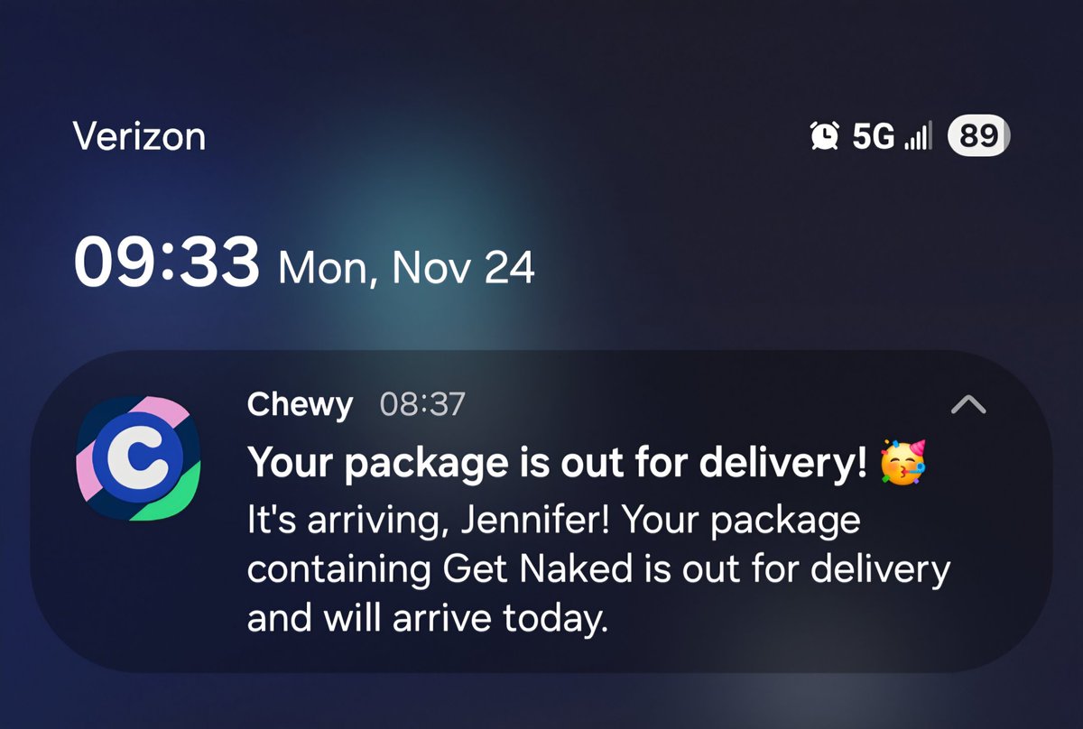 TheRealJennCass's tweet photo. Damn @Chewy Slow your roll. I know that ive been a loyal customer for years but don't you think this is asking a bit much? 😂

Oh wait, we're talking about cat treats. My bad. 😂 https://t.co/TjAODWSIzm