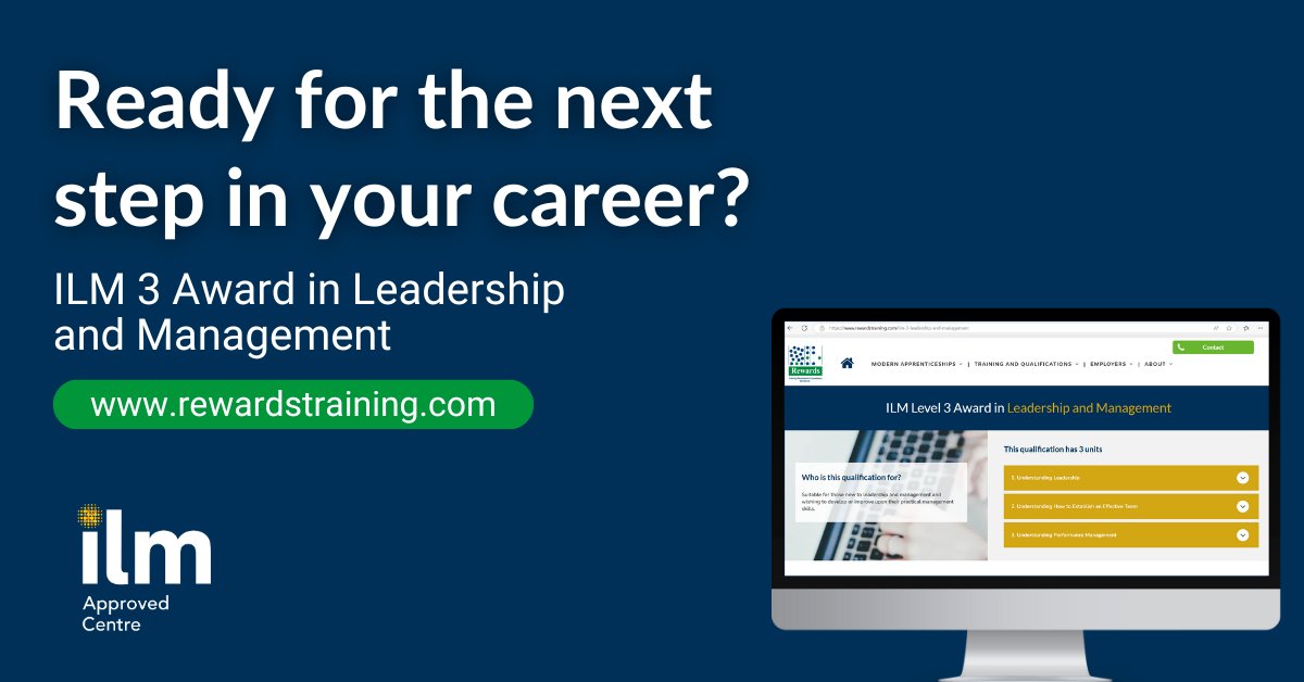 RewardsScotland's tweet image. Our ILM 3 Award in Leadership &amp;amp; Management is ideal for new managers looking to build skills and gain a recognised qualification.

Online delivery starts 2nd Dec 2025.

Find out more: rewardstraining.com/ilm-3-leadersh…...

#managementtraining #leadershipdevelopment #careerprogression