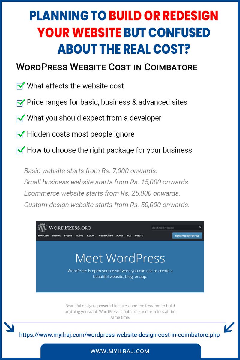 myilrajg's tweet image. ✅ Your website cost is decided by the purpose of your site.

❌ Not the size.
❌ Not the pages.
❌ Not the design trend.

I have explained the complete cost structure, factors, and examples here:
myilraj.com/wordpress-webs…

#wordpresswebsites