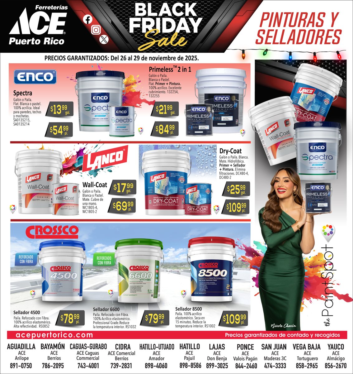 FerrAcePR's tweet photo. Renueva tu Casa🏠Pinta y Ahorra con los ✅4 Días de Grandes Ofertas en el #BlackFriday de #FerreteriasACE. Válido: 26 al 29 de noviembre 
#FerreteriasAcePuertoRico #BlackFriday #ViernesNegro  #pinturas #BlackWeekend #VentadeViernesnegro   #thePaintSpot #selladores https://t.co/alwoGwv27n