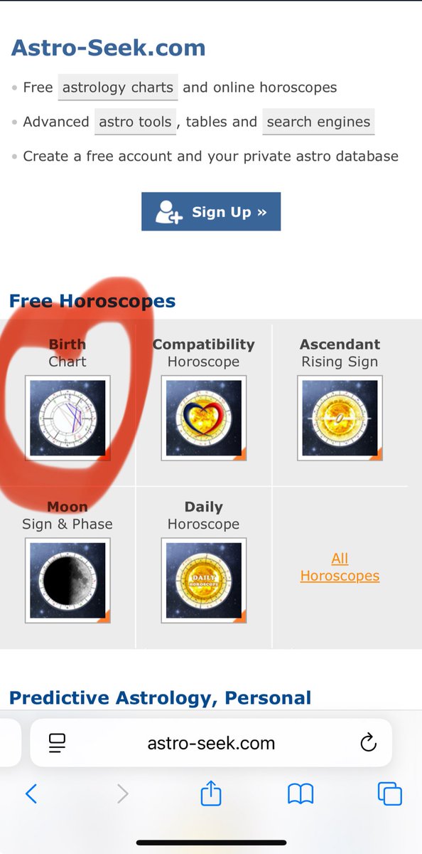 説明不足でごめんね😂 Free Horoscopes ⇨ Birth Chart 自分の生年月日