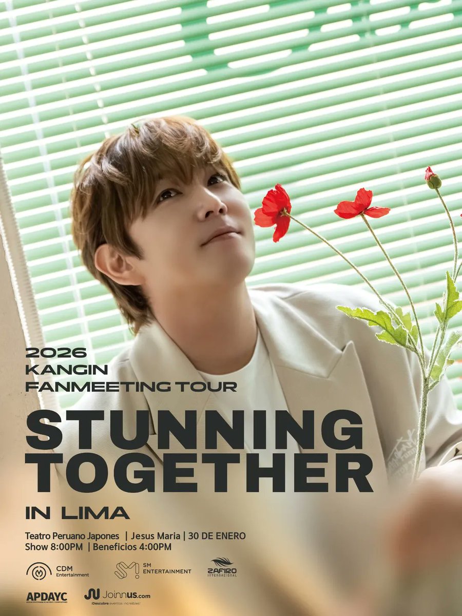 UnionSJPeru's tweet image. 2026 KANGIN FANMEETING TOUR: STUNNING TOGETHER EN LIMA 

🗓️ 30 DE ENERO DE 2026 | 8 PM 

📍 TEATRO PERUANO JAPONÉS 

Venta de entradas: 28 de noviembre de 2025, 11 AM x @joinnus 🎟️

@Himsenkangin

 #KANGIN #KANGIN_LIMA #2026KANGINFANMEETING #2026_KANGIN_STUNNINGTOGETHER_IN_LIMA