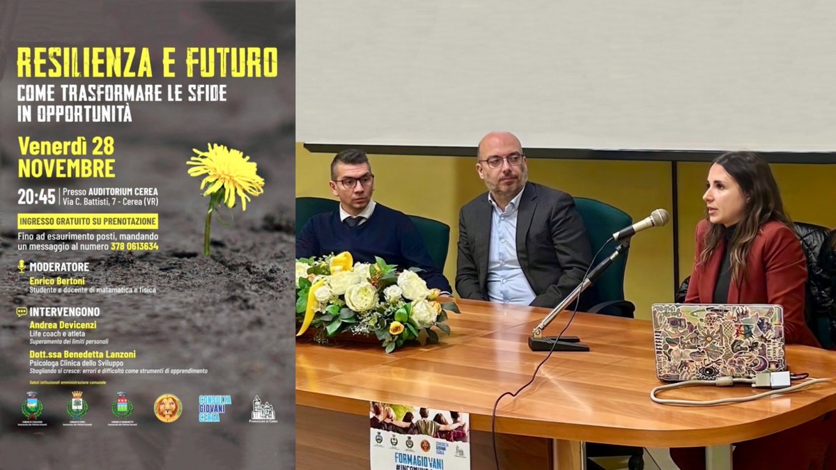 claudianouno's tweet image. FORMAGIOVANI – #INCOMUNE 2025: A CEREA UN PERCORSO CHE METTE AL CENTRO I GIOVANI, LA CRESCITA PERSONALE E IL BENESSERE DELLA COMUNITÀ ilnuovogiornaleweb.it/2025/11/24/for…