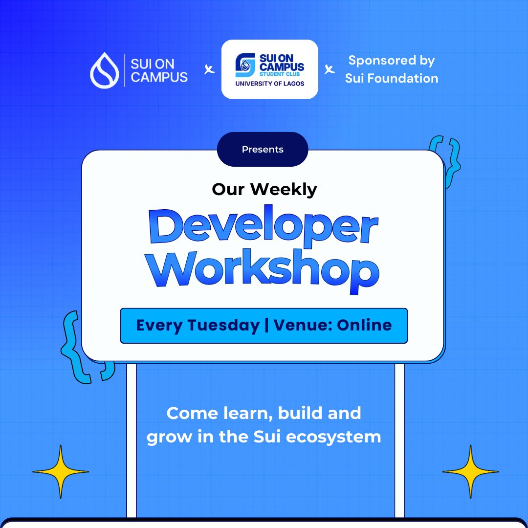 Another week to learn, build, and grow with the Sui community!

Join our online dev workshop every Tuesday and grow with us.

chat.whatsapp.com/ICF73DHBBS0KB9…
