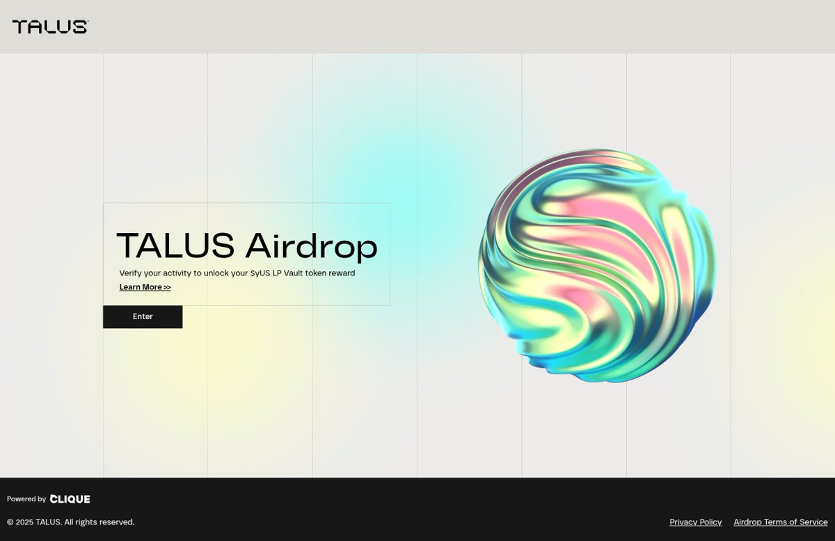 Talus_Labs's tweet image. 3/3 Airdrop Registration Portal 👇
launch.talus.foundation
