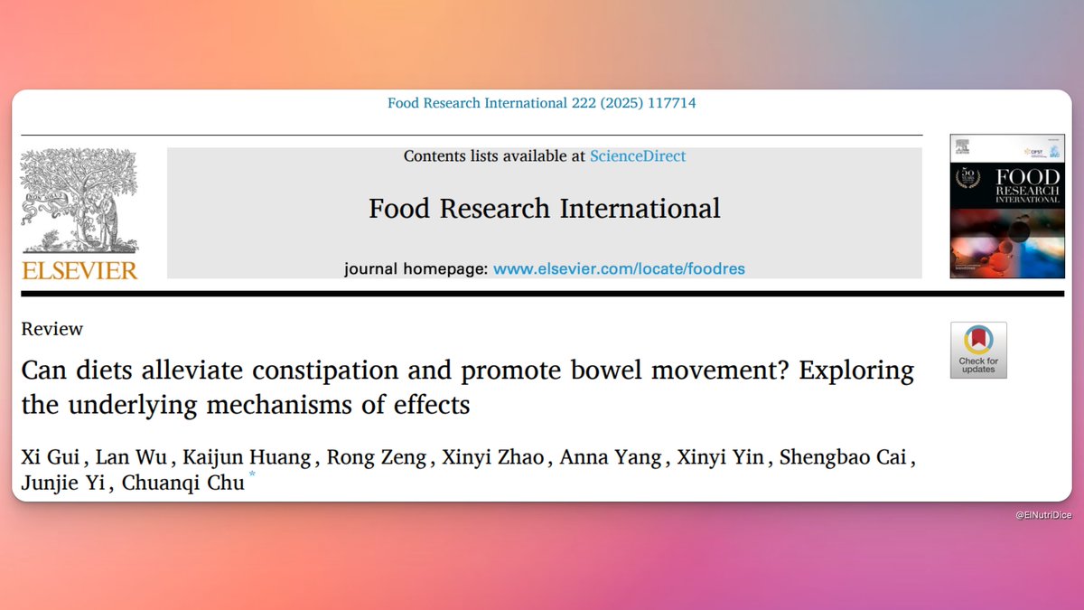 🚨NUEVO: Dietas para aliviar el estreñimiento y promover el movimiento intestinal.

👉🏽Entre 25 a 38 g/fibra al día contribuyen a la salud intestinal. Se recomienda un consumo alto de frutas, verduras, legumbres, cereales integrales y nueces🥜: pubmed.ncbi.nlm.nih.gov/41271331/