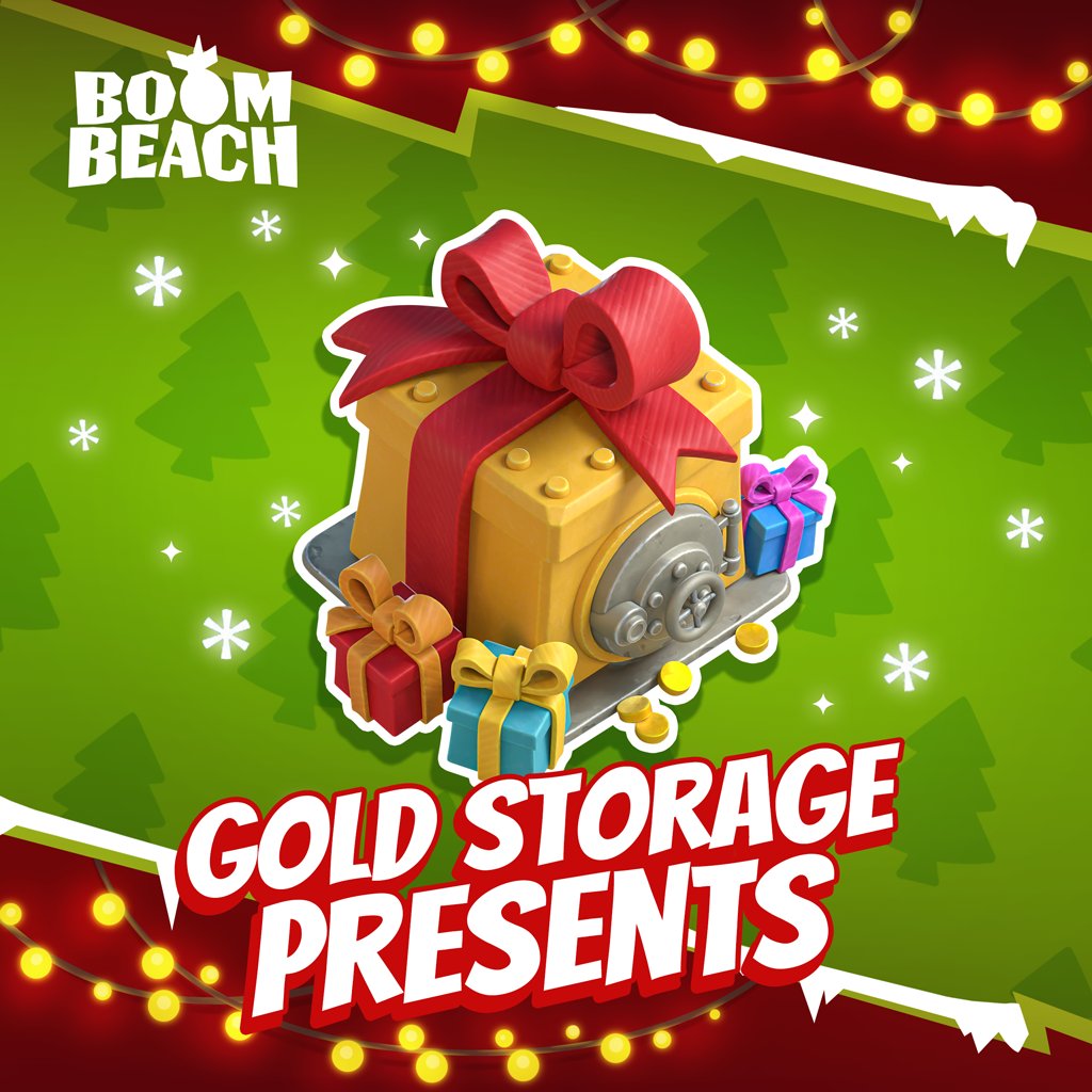 BoomBeach's tweet image. The island’s getting festive! Your base just got a shiny new look and it’s packed with holiday spirit 🎁
Get ready to unwrap some gold and spread the cheer, Commander!