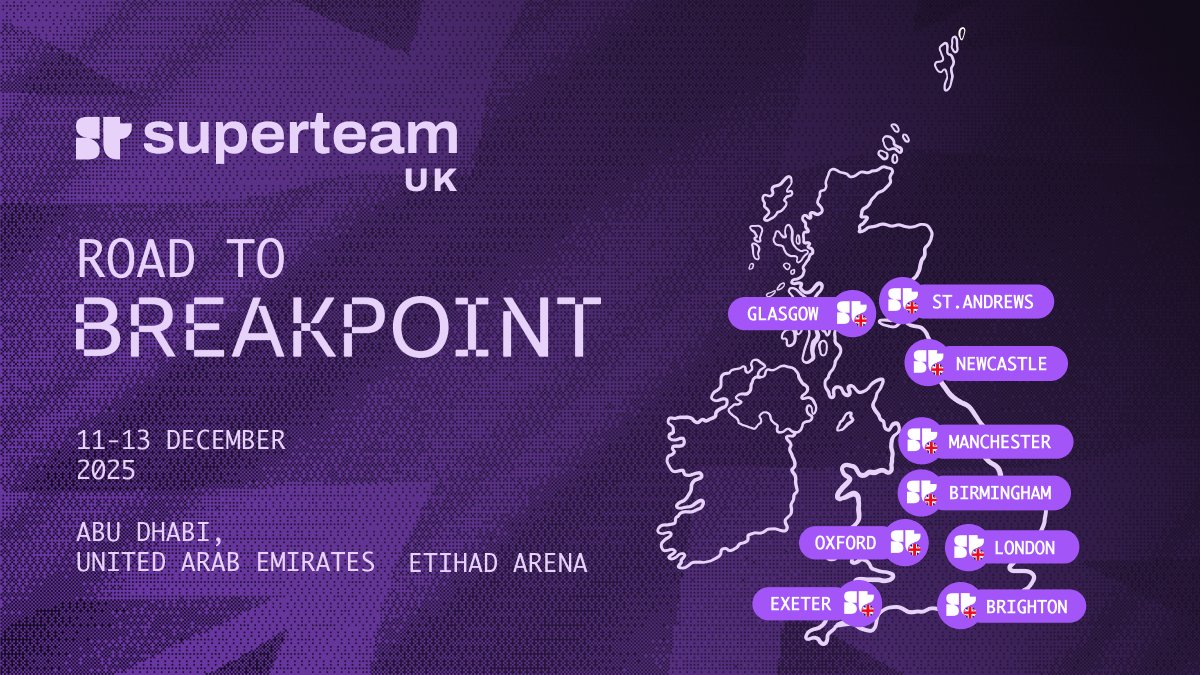 SuperteamUK's tweet image. Our road to @SolanaConf starts this week,
400+ Builders, 19 events across 9 cities.

Join us on the road there👇