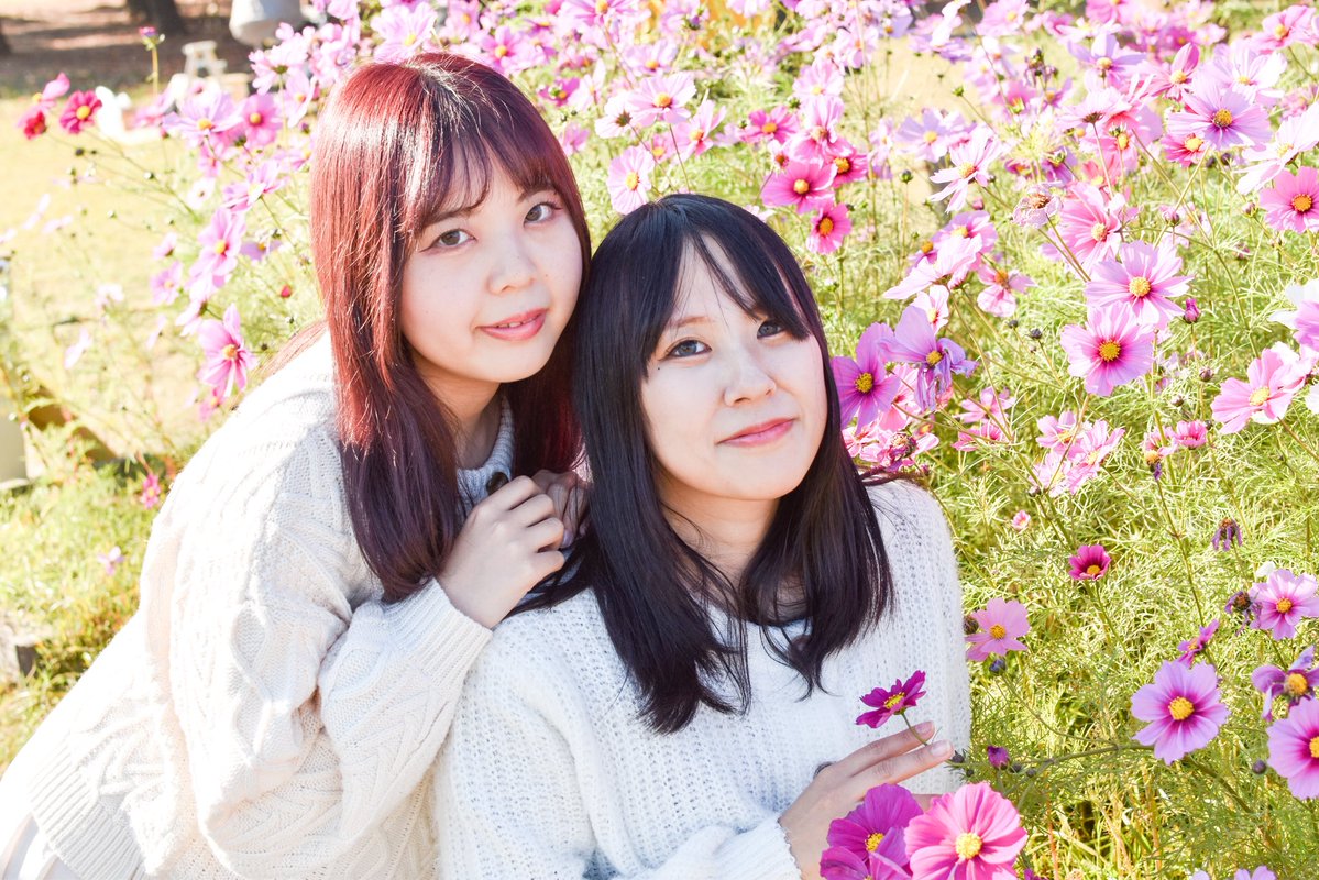 mikyacraft's tweet image. ポートレート撮影
model： 千歳りな様（@rn_0x0_m ）
　　　　YUKARI様（@yukari_photo_ ）

#ポートレート　#被写体募集中
#portrait  #撮影  #photographer #コスモス