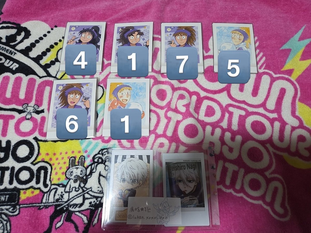 【交換】忍たま乱太郎 ぱしゃこれ

譲→☆乱太郎 ☆しんベヱ 潮江 中在家 七松 ☆山田伝蔵 土井 綾部 ☆平 ☆田村 ☆浜 ☆タカ丸 久々知 竹谷 鉢屋 不破

求→同異種:善法寺 尾浜

⚠️郵送
🍀同種は忍服優先で求めてます。
🍀☆は2:1交換可能です。

よろしくお願いします。