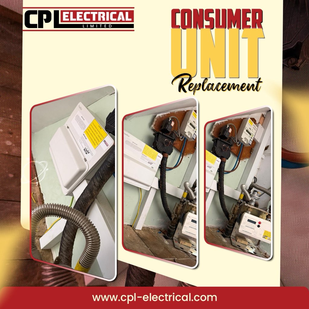 cplelectrical's tweet image. ⚡ Old fuse box = FIRE RISK 🔥  

Upgrade to a brand-new, fully compliant consumer unit with CPL’s expert electricians. Fast, clean &amp;amp; 100% safe 💥  

cpl-electrical.com  

#ConsumerUnitReplacement #ElectricalSafety #FuseBoxUpgrade #UKelectrician #SafeHome