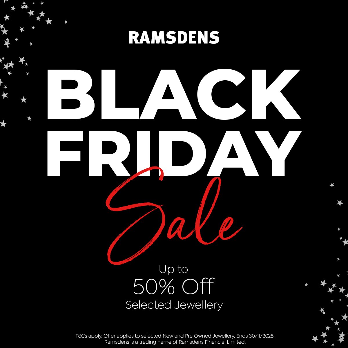 Ramsdens Black Friday sale is NOW ON!  up to 50% OFF selected new and pre-owned jewellery. Find something timeless, sparkly, and totally you — before it’s over! Visit your local branch or shop online:
 ramsdensjewellery.co.uk/sale <a href="/ramsdenscash/">RAMSDENS</a>