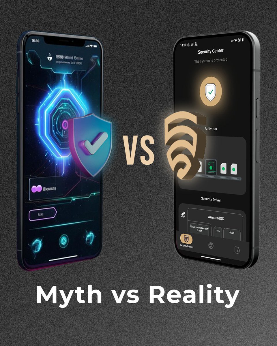 ArmoredMobile's tweet image. ❕Myth: “Antivirus on a phone is enough.”

Reality: Modern threats hit firmware &amp;amp; system layers.

ArmoredMobile protects at the kernel level, not just the app layer.

🔒 True defense starts below the surface.

#ArmoredMobile #MobileSecurity #CyberMyths