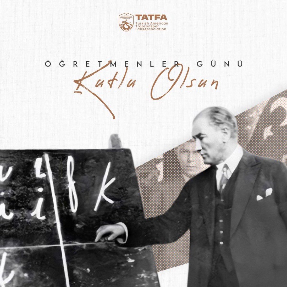 "Öğretmenler!
Cumhuriyet sizden; fikri hür, vicdanı hür, irfanı hür nesiller ister."

Mustafa Kemal ATATÜRK 

Başöğretmenimiz Mustafa Kemal ATATÜRK başta olmak üzere, tüm öğretmenlerimizin 24 Kasım Öğretmenler Günü'nü kutlarız.

#24KasımÖgretmenlerGünü