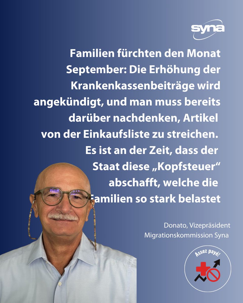 Genug gezahlt!
STOPPT die Erhöhung der #Krankenkassenprämien, bis konkrete Lösungen gefunden sind!
Hier kannst du die Petition unterzeichnen:
syna.ch/genug-gezahlt

#gewerkschaft #krankenasse #praemien