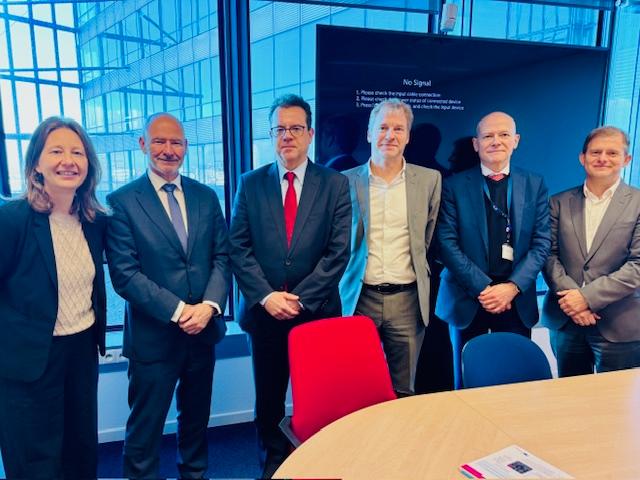 NZinEU's tweet photo. Great to host MBIE’s Paul Stocks & Katherine MacNeill in Brussels for #MineralsSecurityPartnership talks with #DGTrade. A productive exchange on economic security, trade remedies, critical minerals & resilient supply chains - key areas shaping the future of global trade 🇳🇿🤝🇪🇺 https://t.co/0bFdhOVqyv
