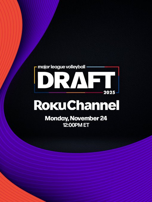 AVCAVolleyball's tweet image. Major League Volleyball will hold its 2025 draft today, starting at Noon ET!
The 1st pick belongs to first-year franchise, the Dallas Pulse, and the @mlvolley draft will include four rounds and 32 selections. Follow the picks on @TheRokuChannel.
provolleyball.com/news/2025/11/m…
#WeAreAVCA