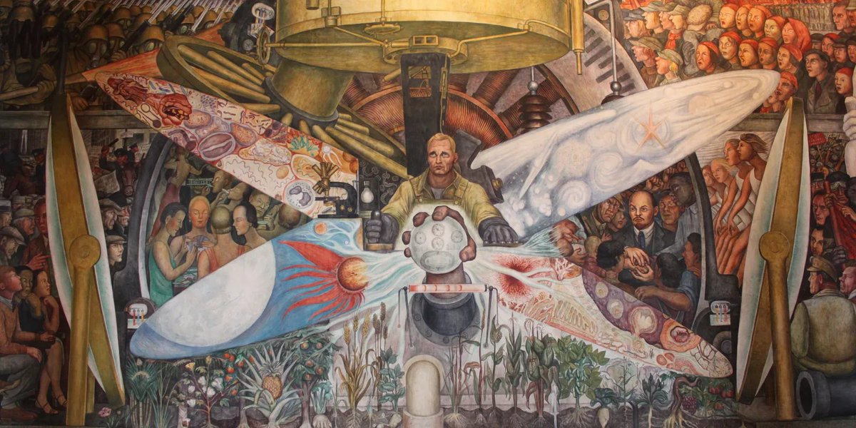 En 1933 Diego Rivera realizó un mural para el Centro Rockefeller en Nueva York. La obra El hombre en el cruce de caminos plasmaba los sistemas económicos socialista y capitalista. A los rockefeller no les gustó la idea y nunca fue exhibido e incluso fue destruido en 1934.