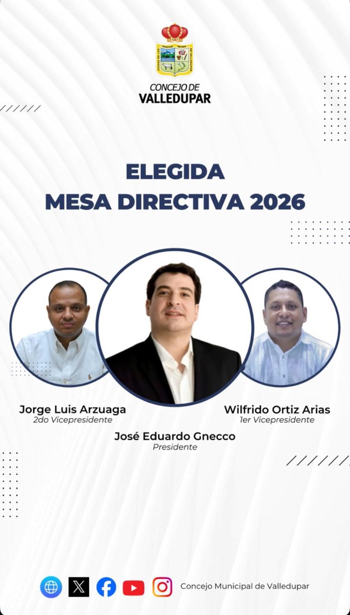 Elegida la Mesa Directiva 2026 del Concejo.