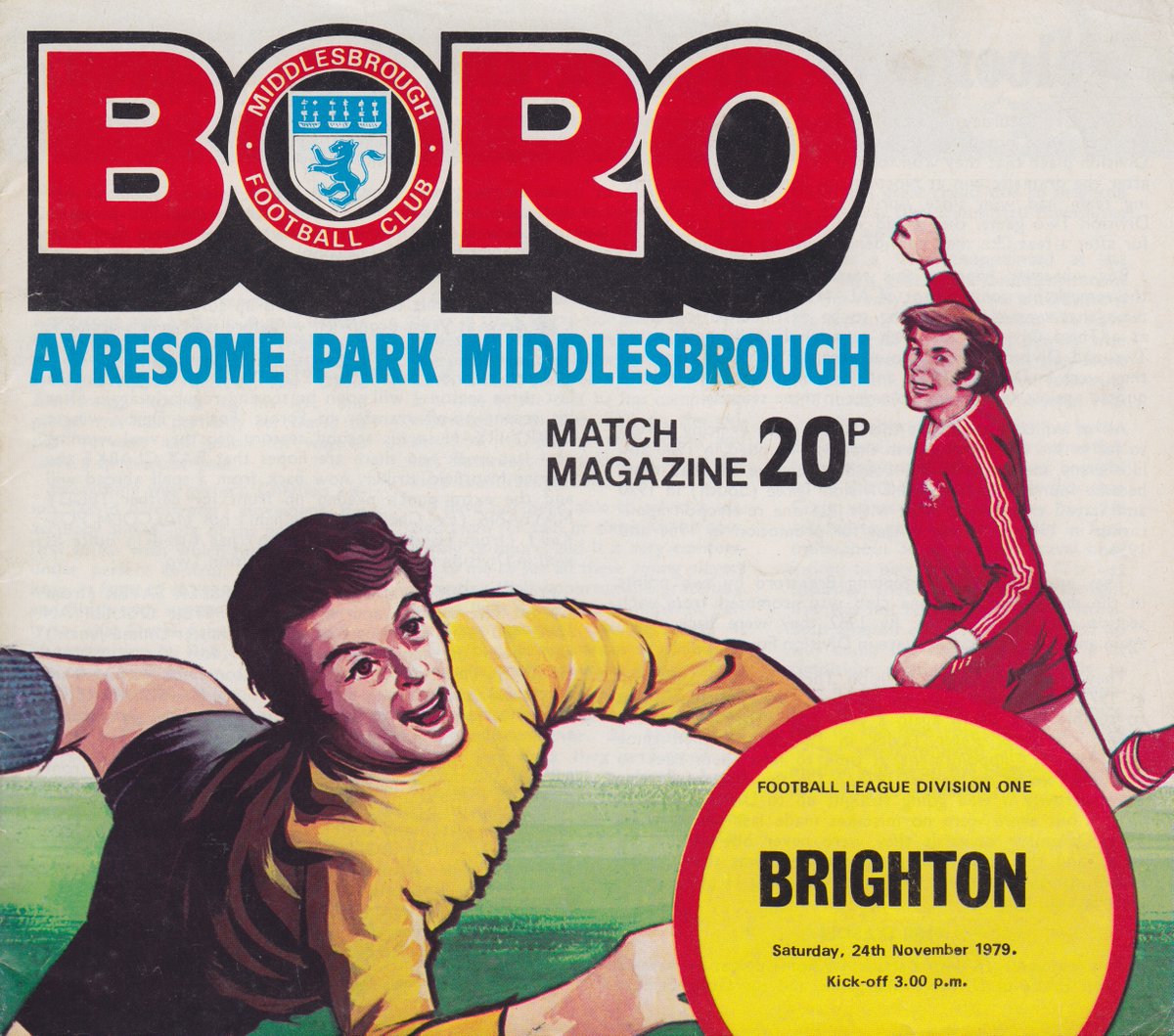 On this day 1979, #BHAFC return home from #boro with a point, after a 1-1 draw at Ayresome Park. Gary Williams scores a 2nd half equaliser for Albion, in front of a crowd of 16,010. We remain 1 place off the bottom of the Division One table. seagullsprogrammes.co.uk