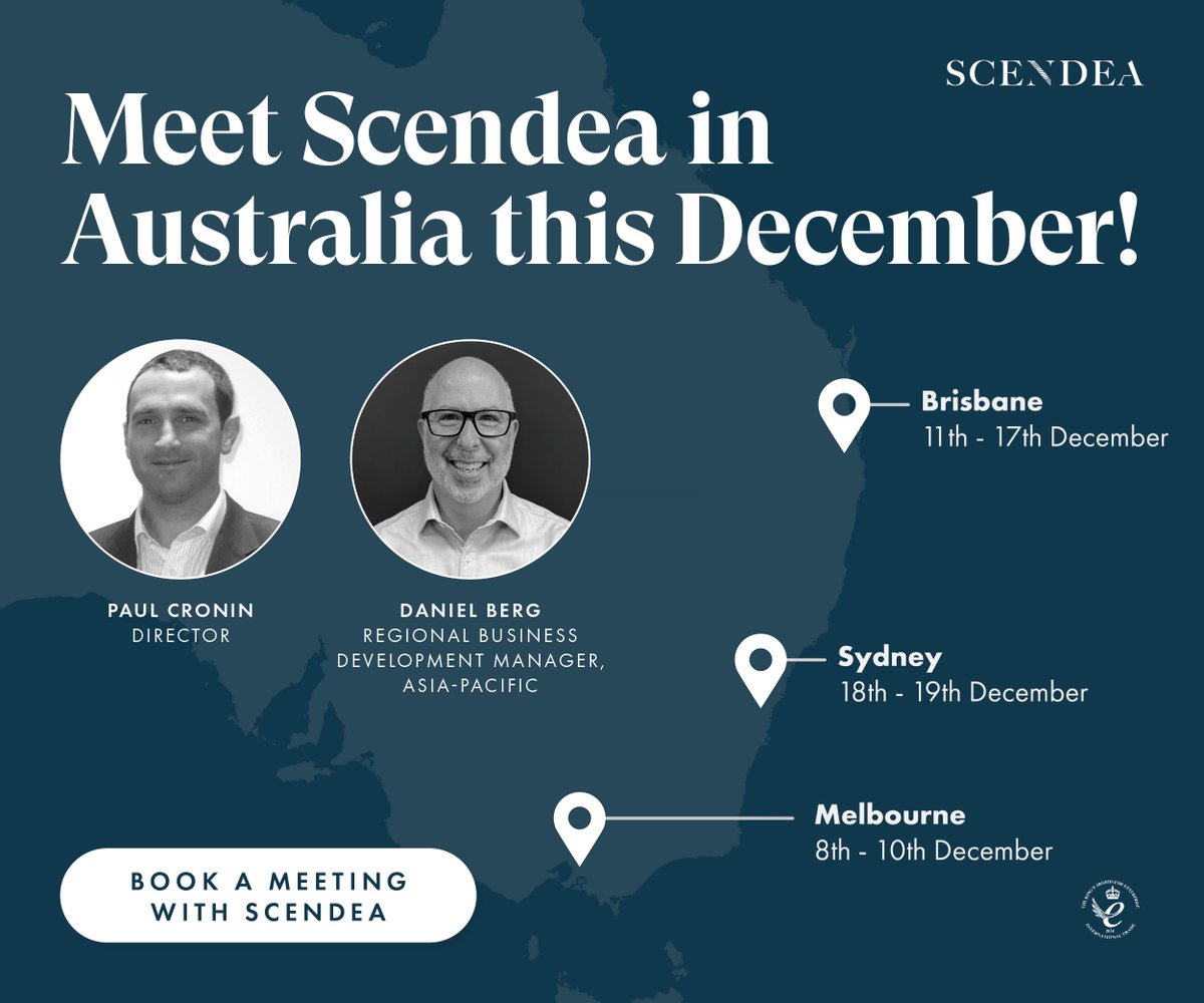 scendea's tweet image. Scendea&apos;s Director, Paul Cronin, and Regional BD Manager, Daniel Berg, are travelling across Australia next month, meeting with new and established clients. 

Explore #Scendea&apos;s services and discover how we can support your #medicinal #product development: scendea.com/services