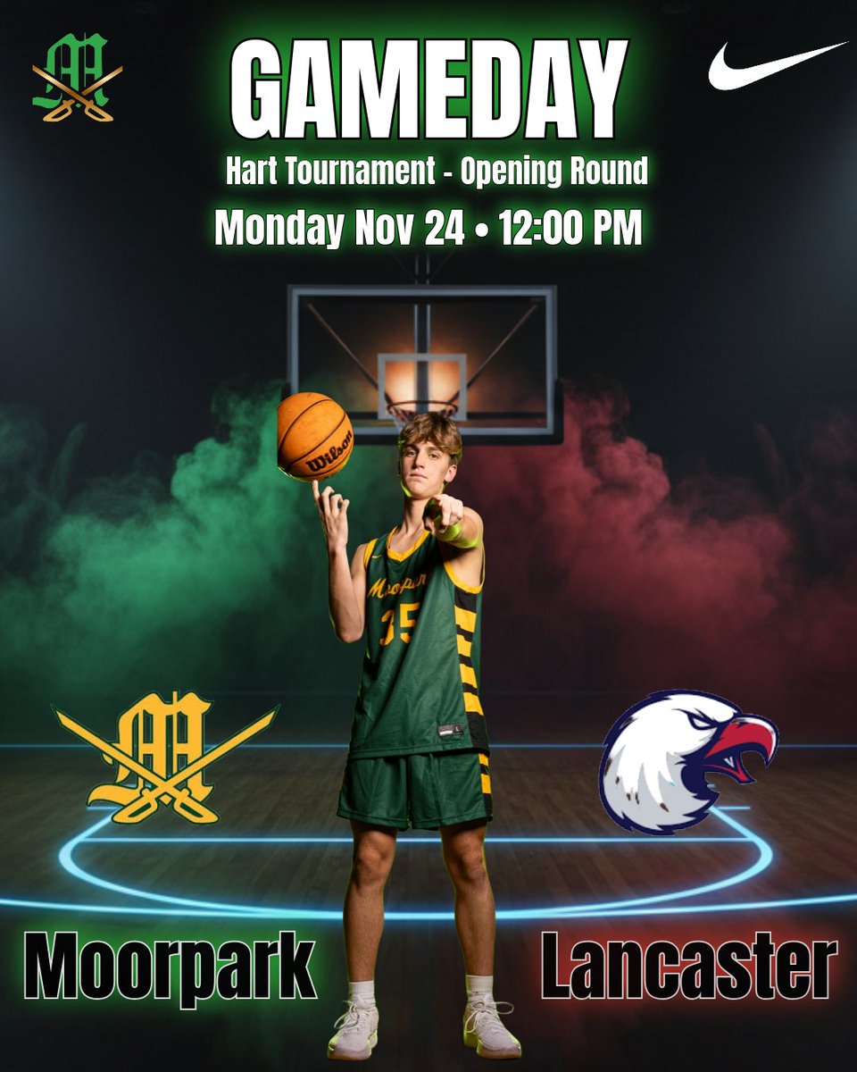 GAMEDAY 🔋
Hart Tournament • Opening Round
Moorpark vs Lancaster
⏰ 12:00 PM
Let’s bounce back and handle business.
