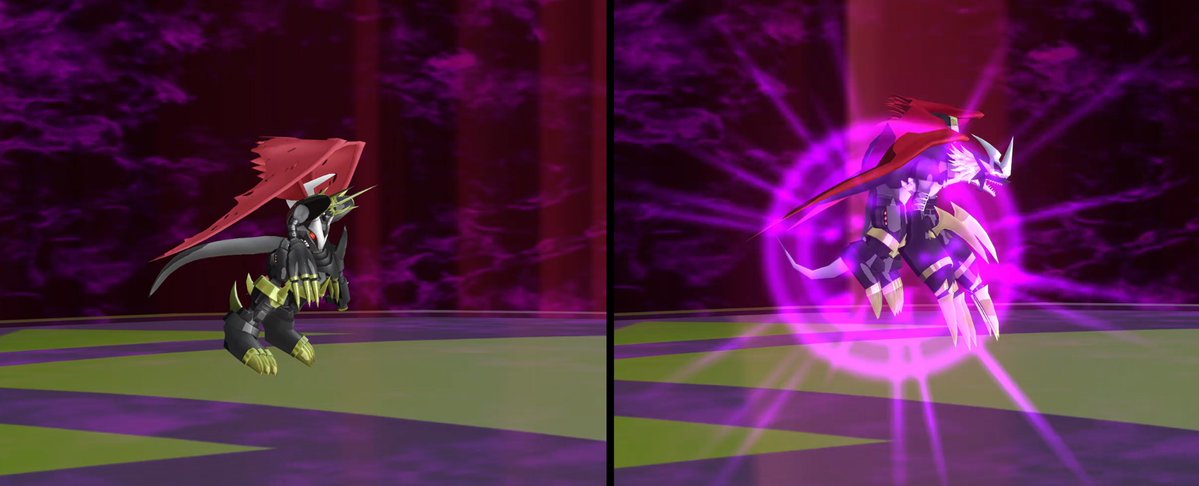 DRA_Remake's tweet image. On wave 30 of survival, you will fight BlackImperialdramon, who shifts between dragon and fighter mode at will. Dragon has super armor free flight attacks while fighter is a stunning combo fiend. He gains an evo move that drags enemies into a giant death beam.

#projectdigimon