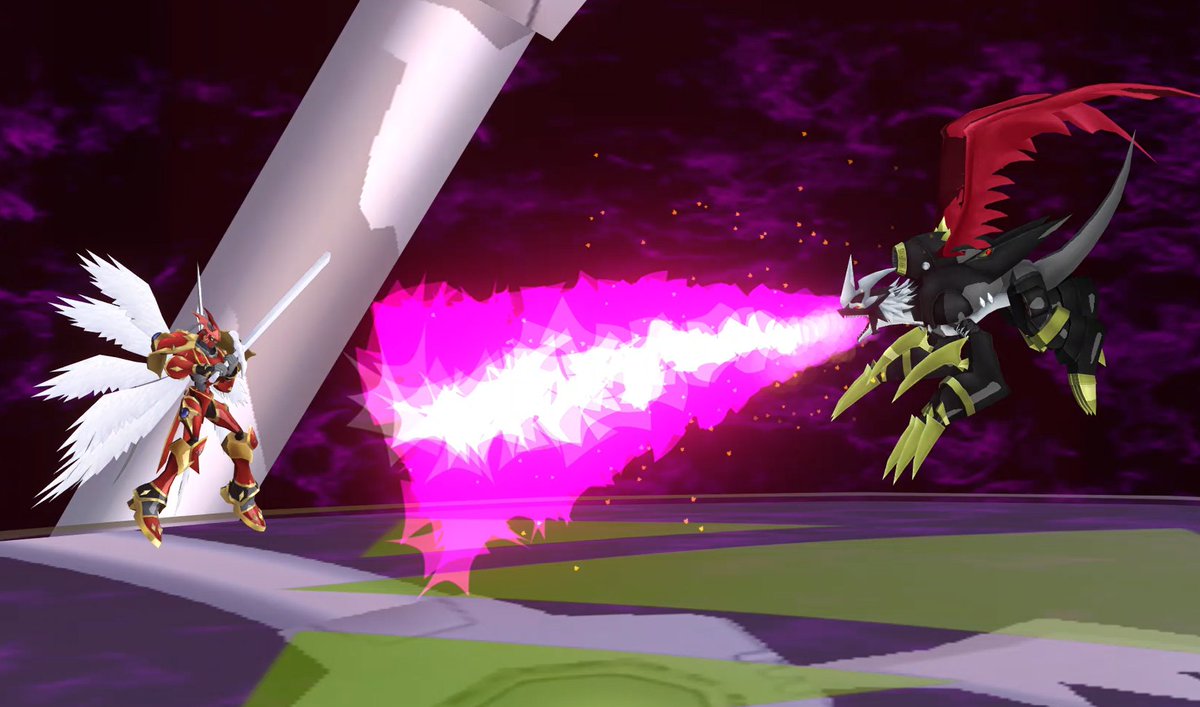 DRA_Remake's tweet image. On wave 30 of survival, you will fight BlackImperialdramon, who shifts between dragon and fighter mode at will. Dragon has super armor free flight attacks while fighter is a stunning combo fiend. He gains an evo move that drags enemies into a giant death beam.

#projectdigimon