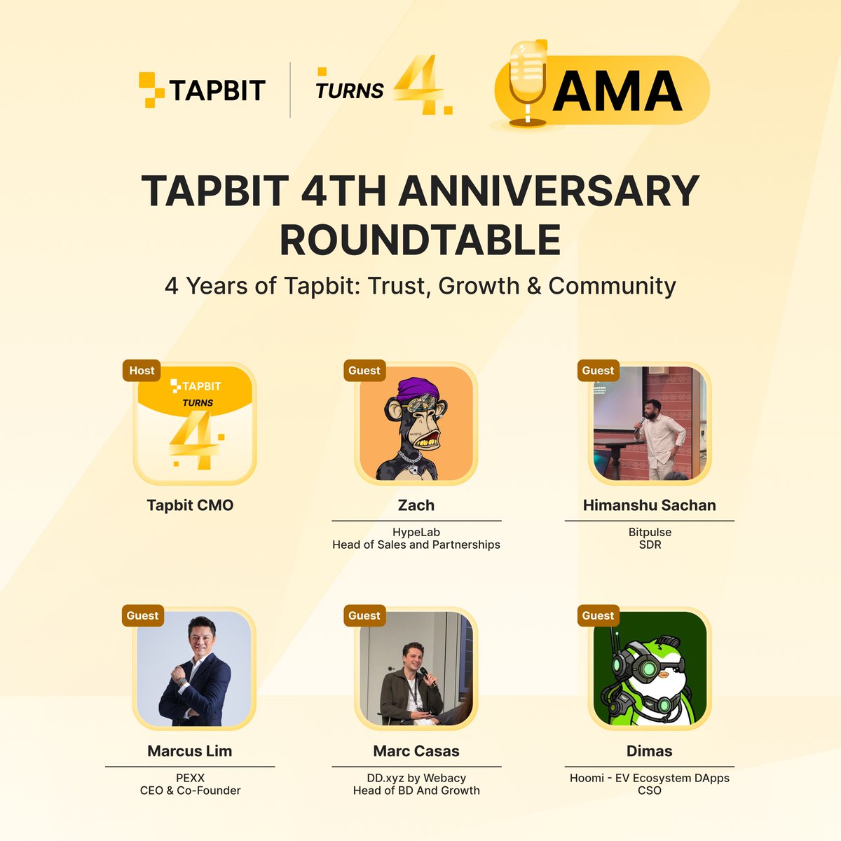 Tapbitglobal's tweet image. 🚨 Update: We have decided to switch our  Tapbit Turns 4 Roundtable Live AMA to a regular X Space AMA due to unexpected technical issues.  

Please bear with us 🙏

New X Space AMA link: x.com/i/spaces/1OdKr…