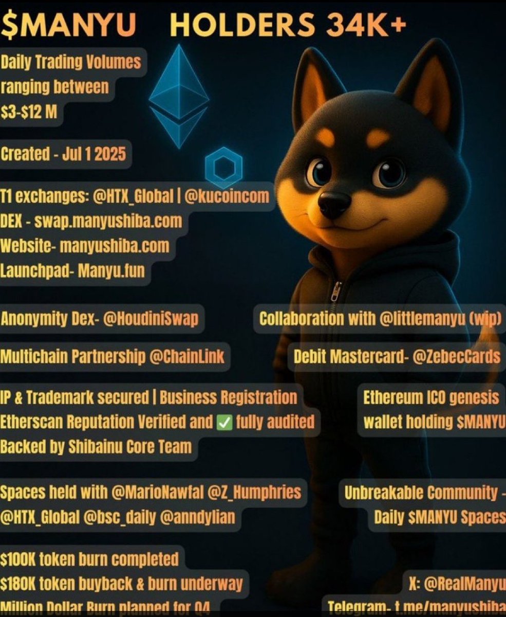 All disgruntled <a href="/Omikamitoken/">Omikami</a> holders who've had nothing delivered in 3 years and who now hear it from official sources that you've been holding a scam, $MANYU will help heal the PTSD.

There's a real team here building, delivering, and communicating daily.