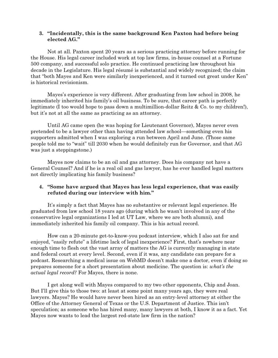 There’s an uproar w/in the grassroots at <a href="/TrueTXProject/">True Texas Project</a>’s endorsement in the AG’s race, w/ many wondering “What the…?”

Their reasoning tracks common arguments I hear on the campaign trail, so I’m addressing it all head-on. 

Research &amp; decide for yourself! 

1/2👇