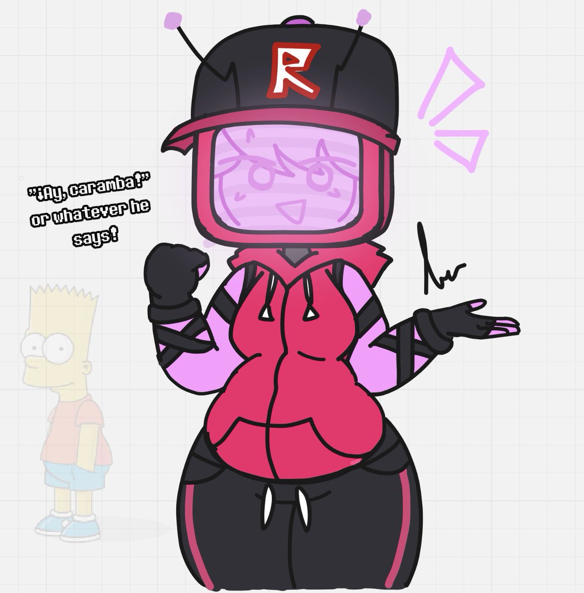 FilipinaKos's tweet image. &quot;Cmon!! Do a sick trick, dude!&quot; 🛹📺
Chubby Veeronica! &amp;lt;33 ❤️🩷
(1k and I&apos;ll give her extra oil 😛)
#veeronica #forsakenfanart #forsakenroblox