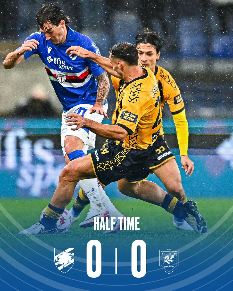 sampdoria's tweet image. ⏸️ 𝑯𝘼𝑳𝙁 𝙏𝑰𝙈𝑬 

#SampJuveStabia | #SerieBKT

#ForzaDoria 🔵⚪🔴⚫⚪🔵