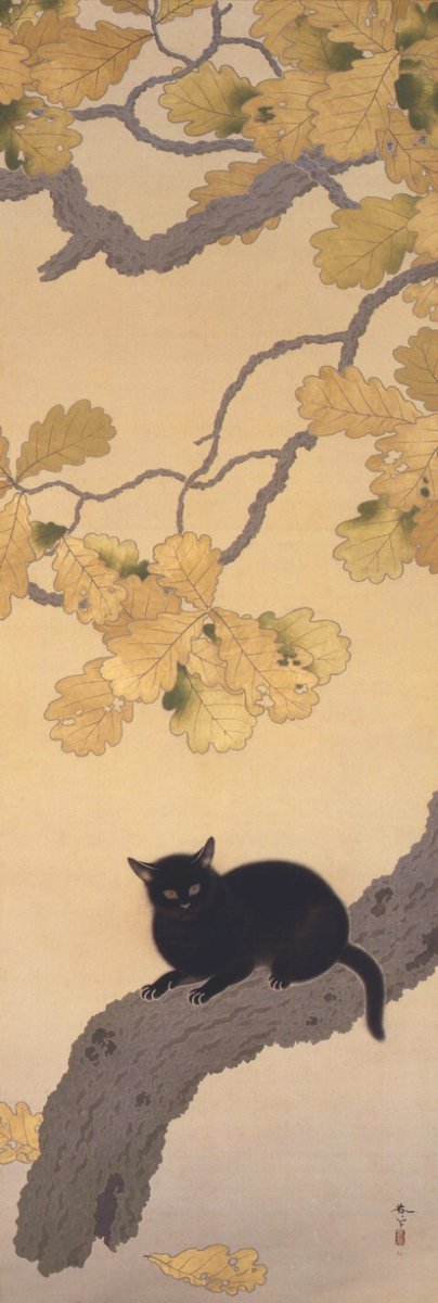 JapanTraCul's tweet image. Black Cat, by Hishida Shunso, 1910