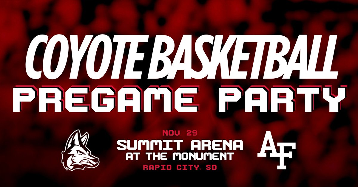 Pregame with the pack! 🐾 Join us Saturday, Nov. 29 in Rapid City to cheer on Coyote men's basketball vs. the Air Force! Grab some snacks and get hyped with fellow Yotes before tip-off. Get all the details and RSVP here 👉 usdalumni.com/events/mens-ba…