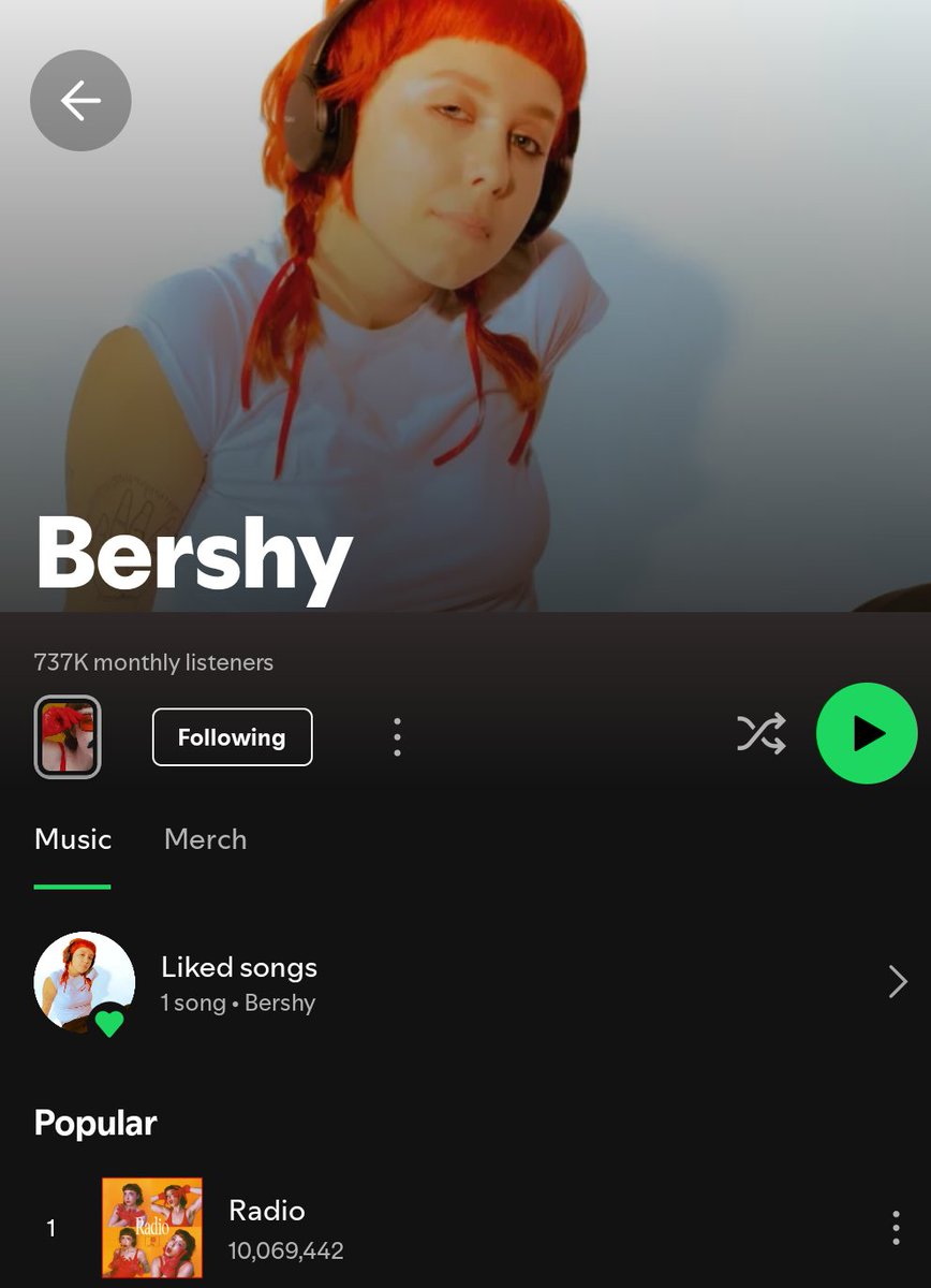 Radio by Bershy just surpassed 10 million streams on Spotify....it's phenomenal