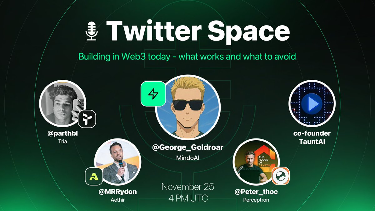 MindoAI's tweet image. 🎙 Join MindoAI Twitter Spaces

“Building in Web3 today - what works and what to avoid&quot;

Launching a token isn’t enough. We’re diving into what really makes Web3 projects thrive today:

- real utility
- community strength
- long-term trust

Join us for a deep AMA session on how…